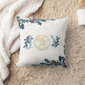 クリスマスジョイビーチ沿岸砂ドルブルーホリー クッション (ブランケット)