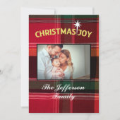 クリスマスジョイファミリーベビー乳児写真パーソナライズ シーズンカード (正面)