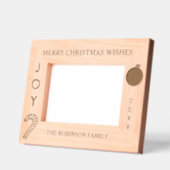 クリスマスジョイファミリー名6 x 4, 7 x 5写真 レーザー彫刻フレーム (左)
