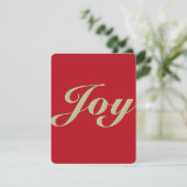 クリスマスジョイフェイクエンボスフラットホリデーカード シーズンカード (スタンド正面)