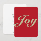 クリスマスジョイフェイクエンボスフラットホリデーカード シーズンカード (正面/裏面)