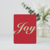 クリスマスジョイフェイクエンボスフラットホリデーカード シーズンカード (スタンド正面)