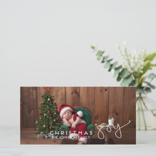 クリスマスジョイフォトカード |手書き文字 シーズンカード (スタンド正面)