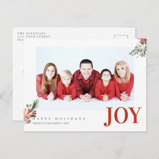 クリスマスジョイフォトグリーティングはがき3 ポストカード (正面/裏面)