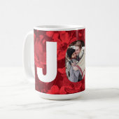 クリスマスジョイフォトビューティフルレッドフローラ コーヒーマグカップ (正面左)