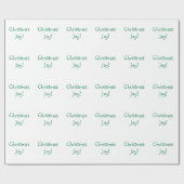 クリスマスジョイホリデーグリーンフォント ラッピングペーパー (フラット)