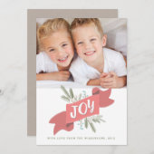 クリスマスジョイホリデーバナー写真挨拶 シーズンカード (正面/裏面)