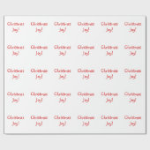 クリスマスジョイホリデーレッドフォント ラッピングペーパー (フラット)