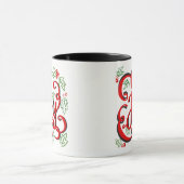 クリスマスジョイホリーベリー葉& マグカップ (中央)