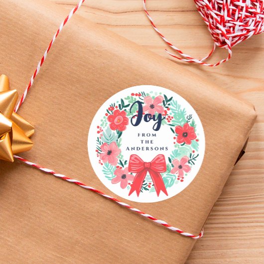 クリスマスジョイボウリースブルーホリデー ラウンドシール