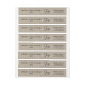 クリスマスジョイラップアラウンド住所 シール ラップアラウンドラベル (シート)