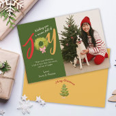 クリスマスジョイリースボウおもしろいタイポグラフィかわいい シーズンカード