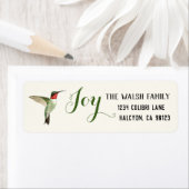 クリスマスジョイルビーを使ったハミングバード ラベル (インサイチュ)