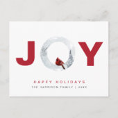 クリスマスジョイレッド（鳥）ショウジョウコウカンチョウウォーター色 シーズンポストカード (正面)