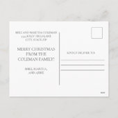 クリスマスジョイ恵みモダン写真ミニマル白 シーズンポストカード (裏面)