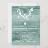 クリスマスジョイ素朴な緑の木のフォトカード シーズンカード (裏面)