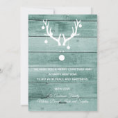 クリスマスジョイ素朴な緑の木のフォトカード シーズンカード (裏面)