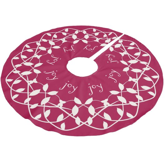 クリスマスジョイ赤と白ズツリースカート ブラッシュドポリエステルツリースカート (アングル)