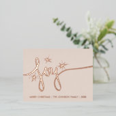 クリスマスジョイ赤面ハンドレタリングプレス箔H 箔シーズンポストカード (立ち正面)