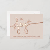 クリスマスジョイ赤面ハンドレタリングプレス箔H 箔シーズンポストカード (正面/裏面)