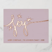 クリスマスジョイ赤面ハンドレタリングプレス 箔シーズンポストカード (正面)