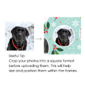 クリスマスジョイ雪片かわいいフォトコラージュピンク ラッピングペーパー