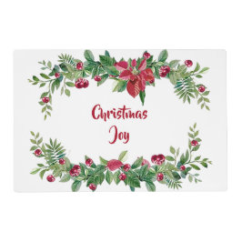 "クリスマスジョイ"ホリデーランチョンマット ラミネート プレート
