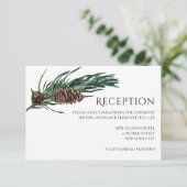 クリスマスジョイ | 水彩冬のレセプションチェックカード 招待状 (スタンド正面)