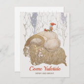 クリスマスジョンバウアーユルボッケンユール(キリスト降誕祭)ヤギ1912 シーズンポストカード (正面/裏面)