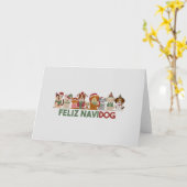 クリスマスジョーク：Feliz Navidog カード (黄色い花)
