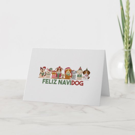 クリスマスジョーク：Feliz Navidog カード (正面)
