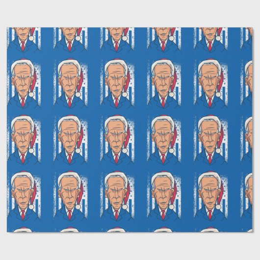 クリスマスジョーバイデン氏サンタクロース ラッピングペーパー (フラット)