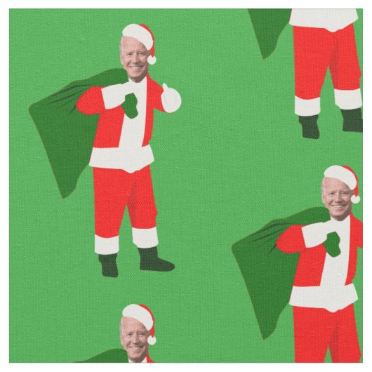 クリスマスジョーバイデン氏サンタ ファブリック (クローズアップ)