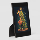 クリスマスジラフ公式ツリートッパーおかしい背が高い フォトプラーク (側面)