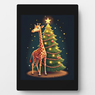クリスマスジラフ公式ツリートッパーおかしい背の高い フォトプラーク