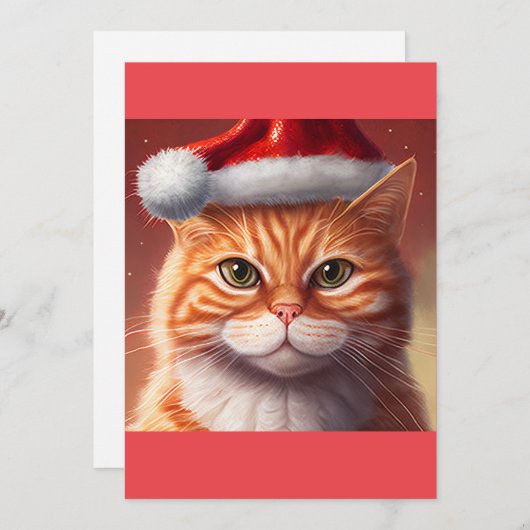 クリスマスジンジャーキャットギフトTシャツ シーズンカード (正面/裏面)