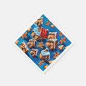 クリスマスジンジャークッキーズハウスツリーズホリデーデコ スタンダードカクテルナプキン (角)