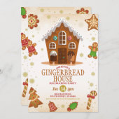 クリスマスジンジャーハウス飾りパーティー 招待状 (正面/裏面)