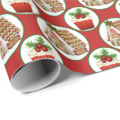 クリスマスジンジャーパンとカップケーキ ラッピングペーパー (ロールコーナー)