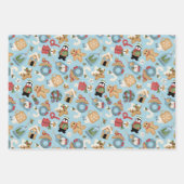 クリスマスジンジャーパンのギフトラップ ラッピングペーパーシート (正面)