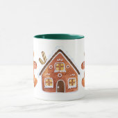 クリスマスジンジャーパンマンツートーンコーヒーマグ マグカップ (中央)