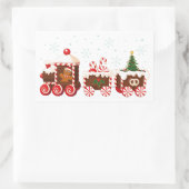 クリスマスジンジャーパン列車 長方形シール (バッグ)