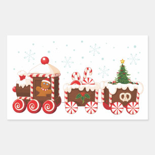 クリスマスジンジャーパン列車 長方形シール