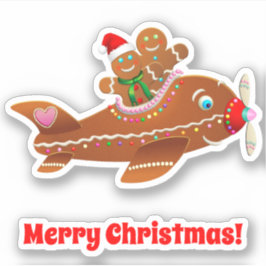 クリスマスジンジャーパン飛行機 シール