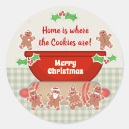 クリスマスジンジャーブレッカスタムドおもしろいベーキング ラウンドシール