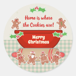 クリスマスジンジャーブレッカスタムドおもしろいベーキング ラウンドシール