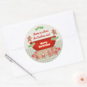 クリスマスジンジャーブレッカスタムドおもしろいベーキング ラウンドシール (封筒)