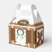 クリスマスジンジャーブレッドお菓子店かわいい フェイバーボックス (正面サイド)