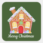 クリスマスジンジャーブレッドにメッセージハウスシールを追加 スクエアシール (正面)