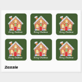 クリスマスジンジャーブレッドにメッセージハウスシールを追加 スクエアシール (シート)